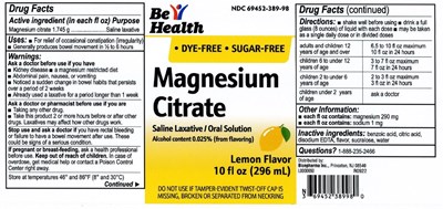 Be Health Magnesium Citrate (Lemon)